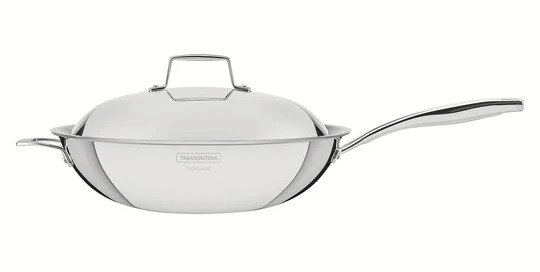 Tramontina Wok with Lid Tri-Ply 32cm