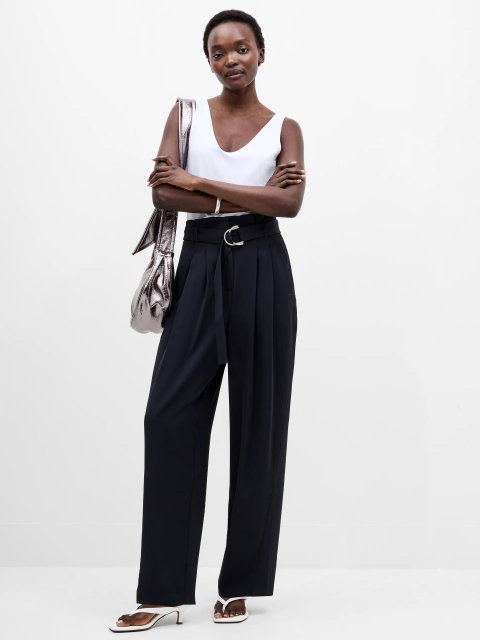 French Connection Vinnie D Ring Belted Trouser