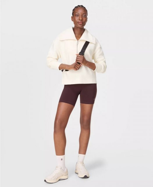 Sweaty Betty Peaceful Rib Half Zip Cropped