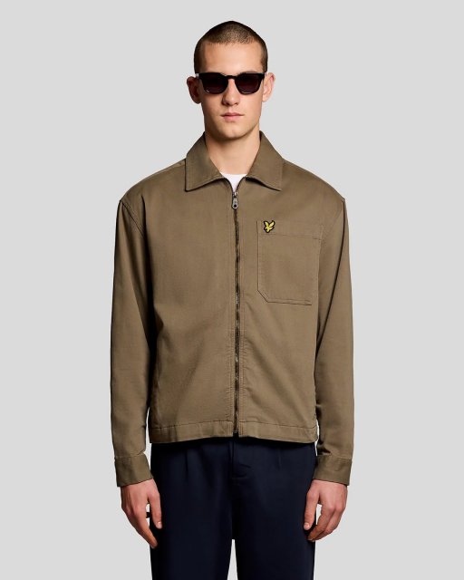 Lyle & Scott Enzyme Wash Zip Through Overshirt