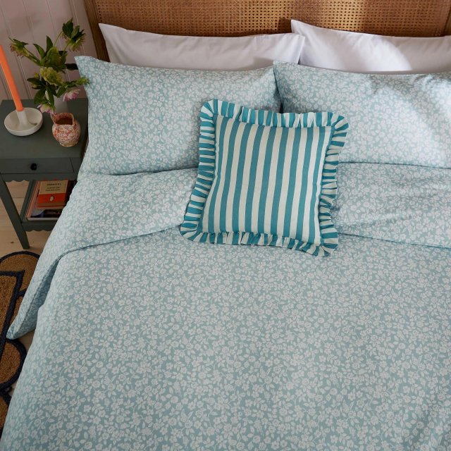 Candy Stripe Cushion Aqua