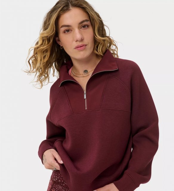 Sweaty Betty Wind Down Textured Mix Half Zip