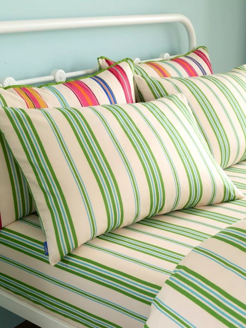 Sophie Robinson Sophie Stripe Green Standard Pillowcase Pair