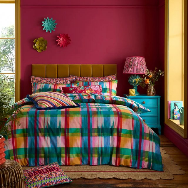 Wanderweave Ikat Check Duvet Set Bright
