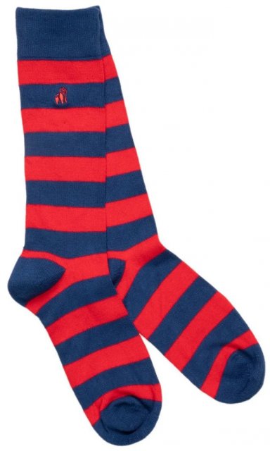Swole Panda Classic Red Striped Socks  7-11