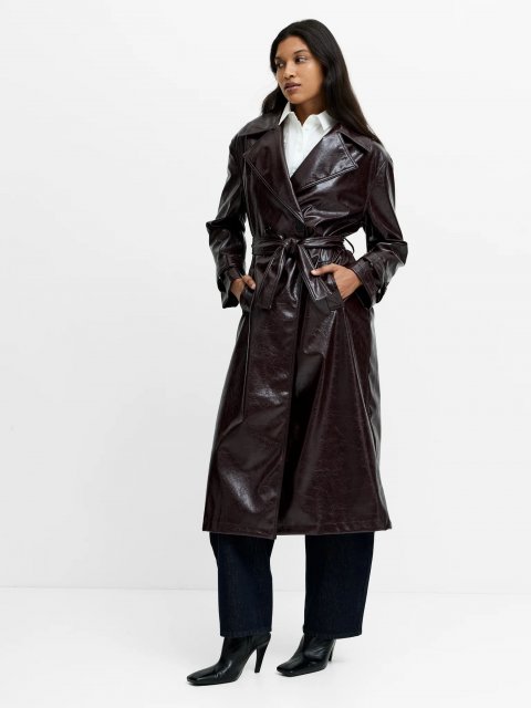 French Connection Athene Crinkle PU Trench
