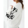 French Connection Patrice Floral Embroidered Sleeve Knit