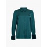 French Connection Hope Satin Faux Fur Trim Shirt