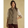 Joules Nehru Tweed Fitted Gilet Brown